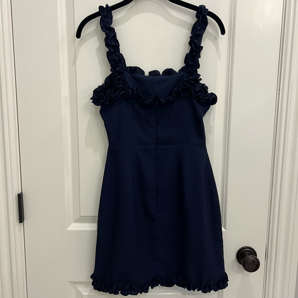 Navy Blue Ruffle Dress
